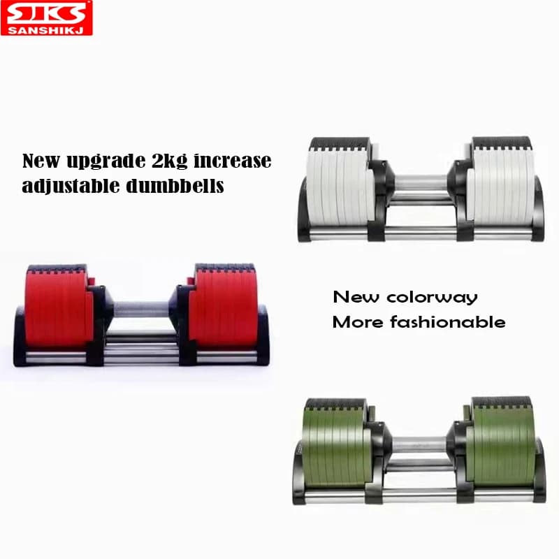 Adjustable jaws with colored paint, fitness dumbbells, incremental cast iron, new, 36 kg, 2 kg increased