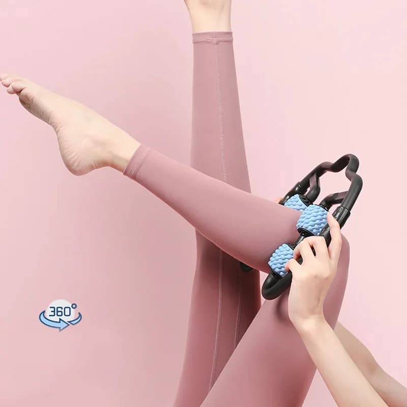 4 Wheel Muscle Roller Massage Double Angle Muscle Massage for Deep 360 Degrees