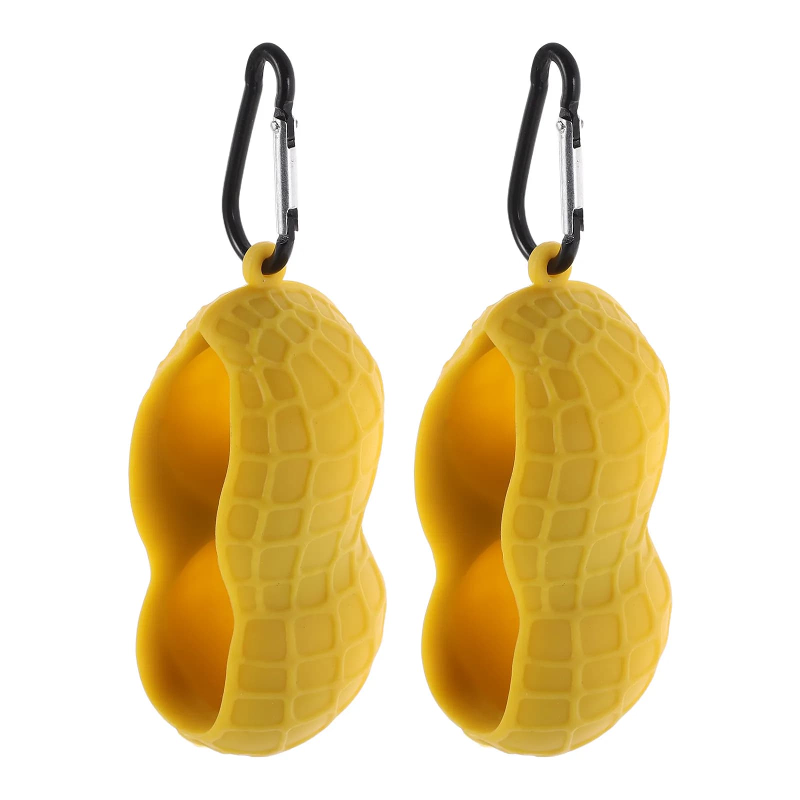 2 Pezzi Porta Palline da Golf a Forma di Arachide, Borsa Portatile da Esterno, Custodia da Viaggio per Palline da Golf, Portachiavi Leggero