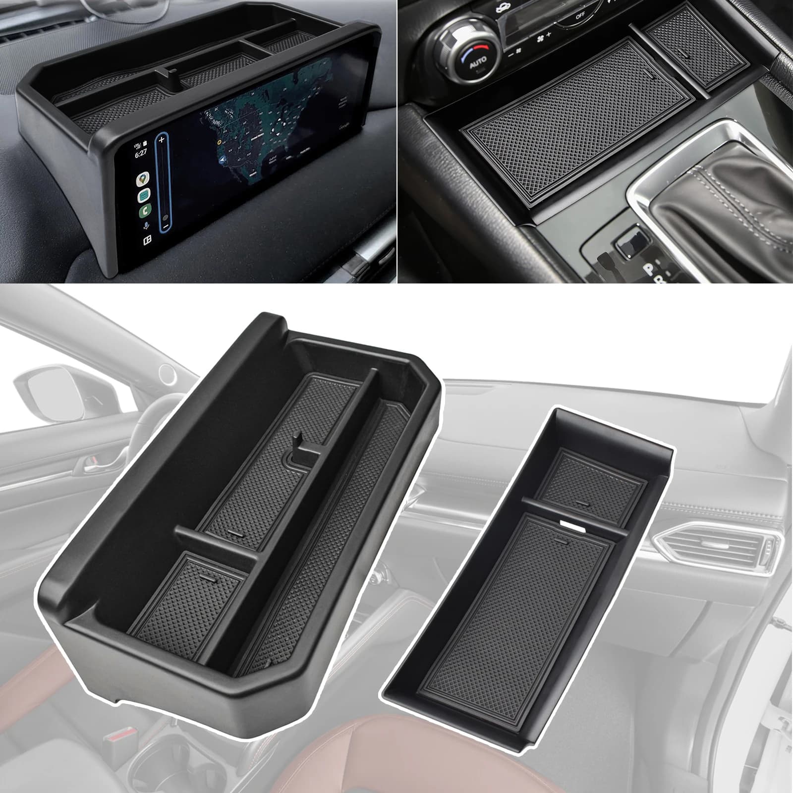 2PCS Console centrale anteriore organizzatore cruscotto scatola di immagazzinaggio Mazda CX5 CX-5 2024 2023 2022 Console centrale cruscotto vassoio scatola per auto
