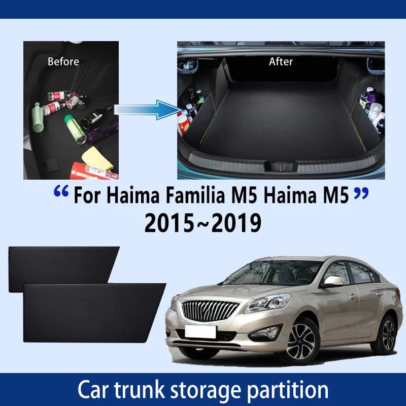 Accessori auto Per Haima Familia M5 2015 ~ 2019 2018 Tronco Partizione di Stoccaggio Multifunzione di Stoccaggio Auto Parti Interni Organizzatore