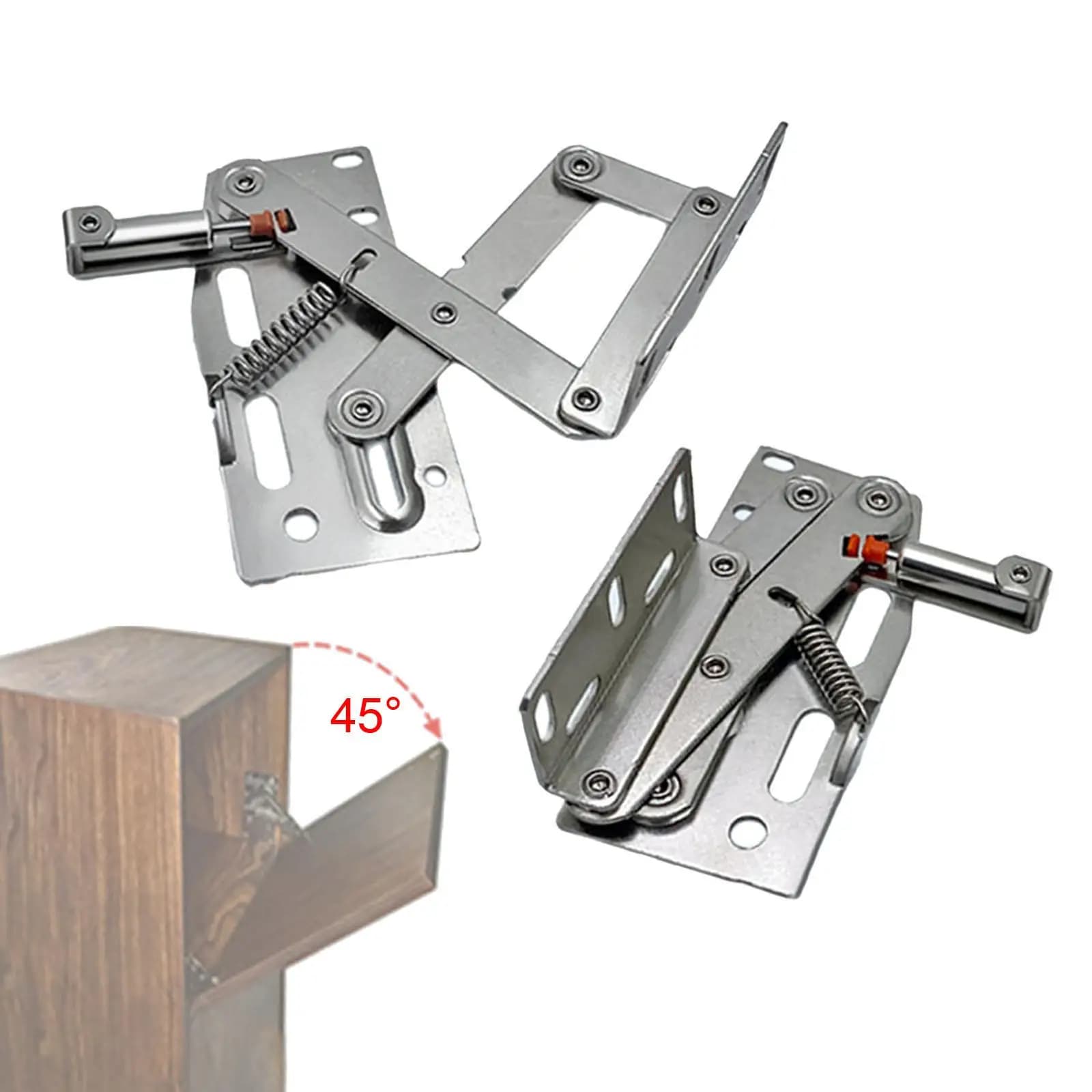 2x Cerniere per vassoi con punta Installa facilmente Cerniera smorzante a forbice per porta del bagno Armadietto da cucina Porte Armadi Librerie