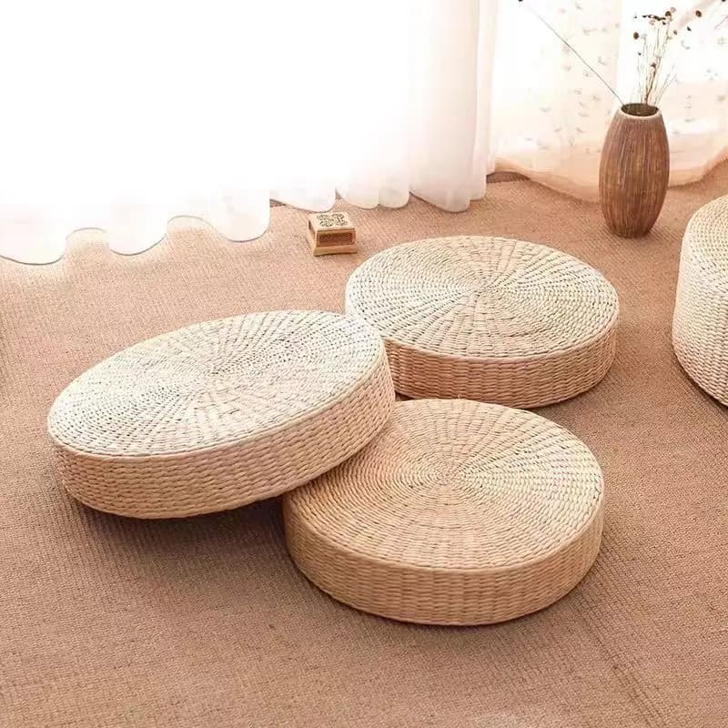 Straw Futon Tatami Cushion on The Ground Household Thickened Meditation Mat Bay Window Round Lazy Mat