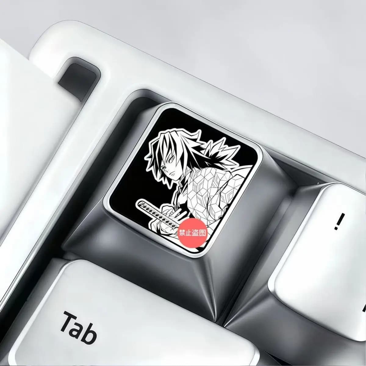 Do by yourself Tomioka Giyuu Laser engraved metal covers R4 Esc fits the mechanical keyboard covers of the Mx axis of the transversal axis