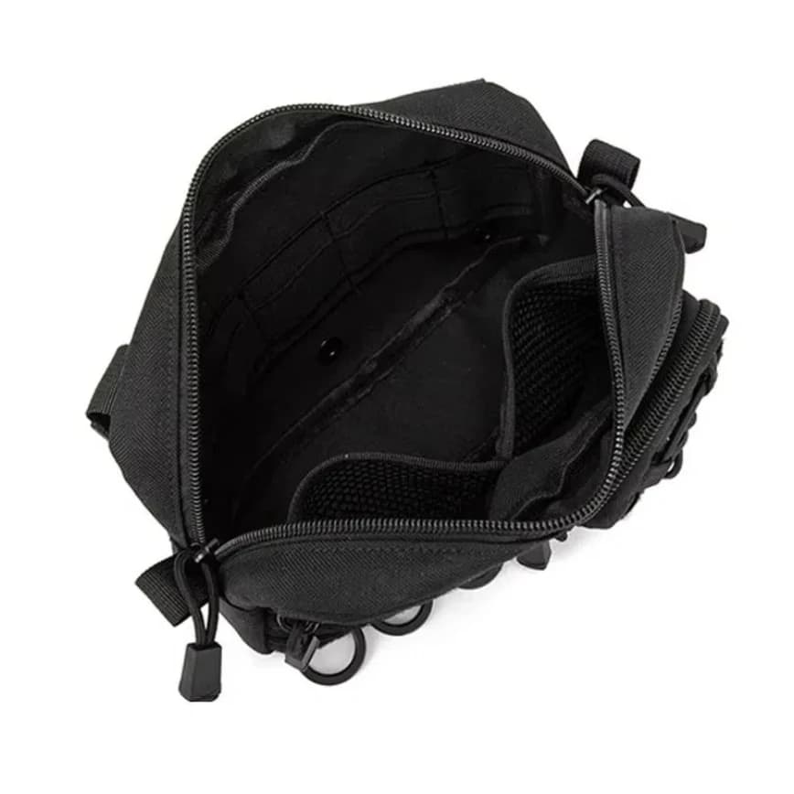 1000D Nylon Waist Fanny Pack with Small Zipper Bag Large Capacity Climbing Waist Bag Breathable Durable Running Sports Belt Bag