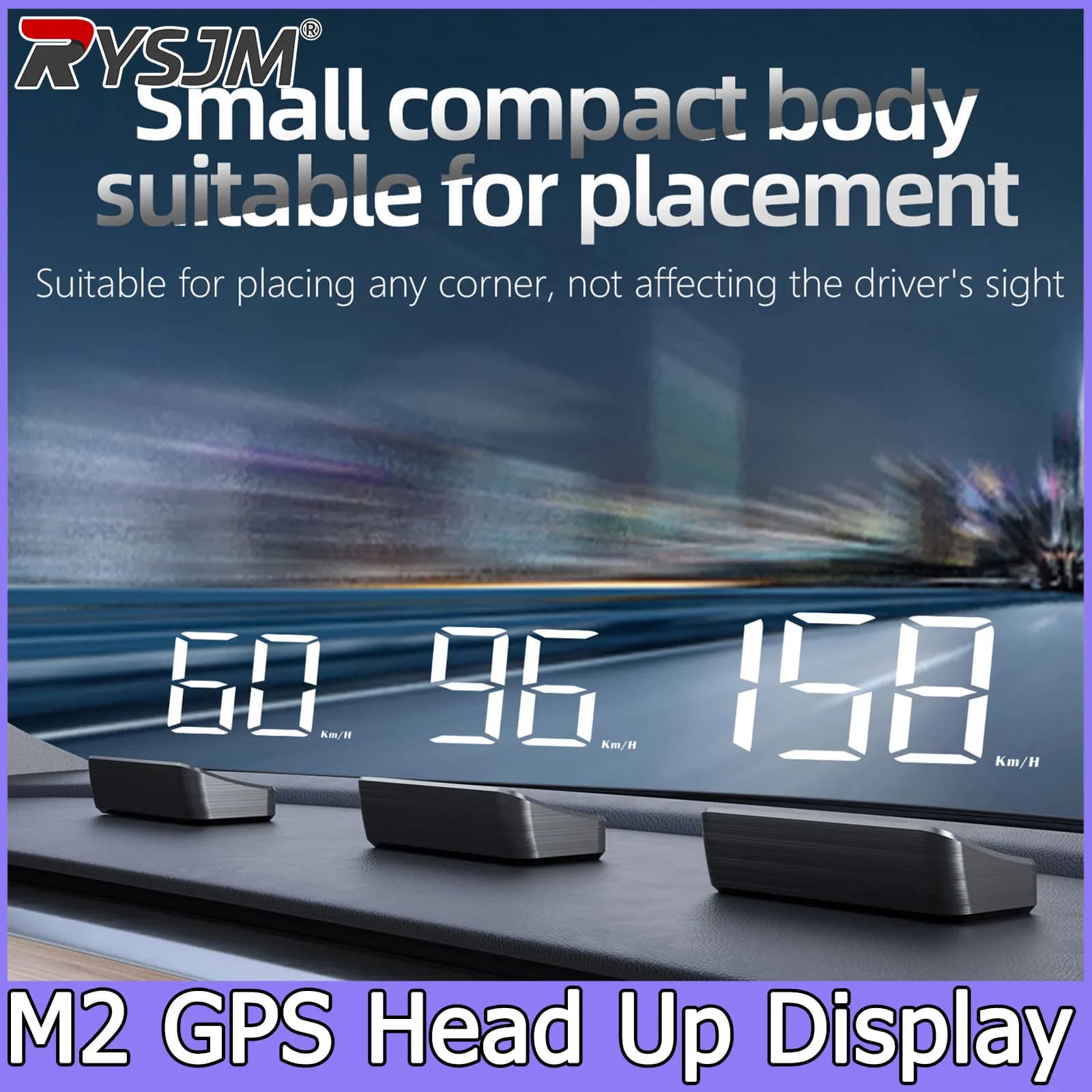M2 Head Up Display GPS HUD Windshield Projector Auto Accessories Digital Speedometer Plug And Play Universal Cars Big Font KM/H