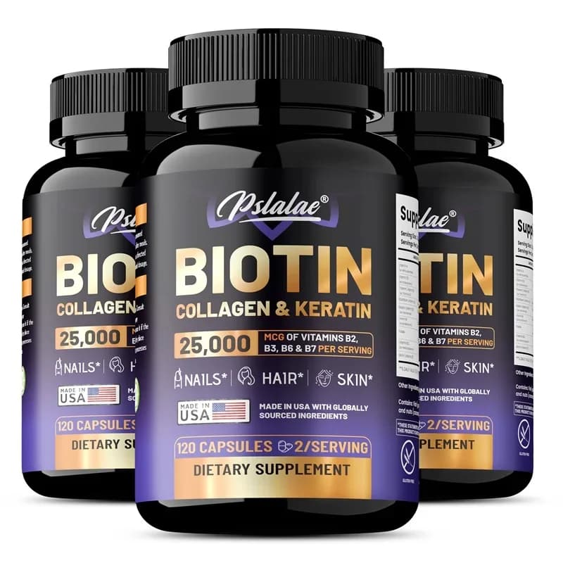 Biotin | Collagen | Keratin supplement: moisturizes skin, promotes nail growth, anti-aging, reduces gray hair and hair loss