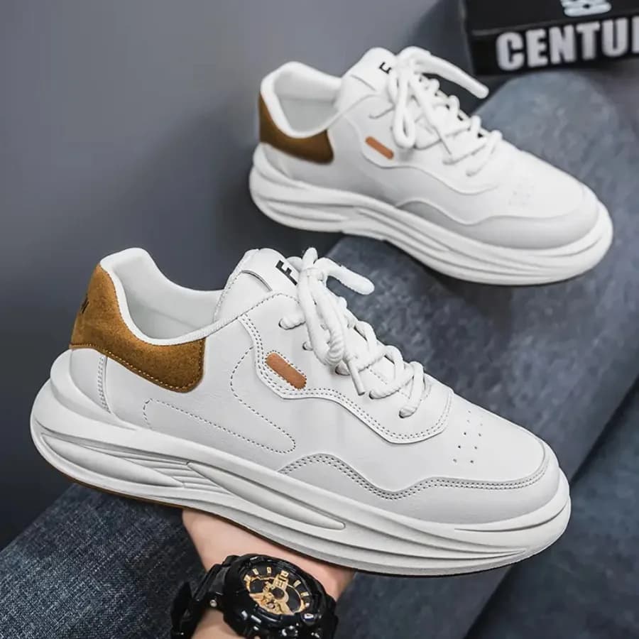 Scarpe Casual da Uomo con Suola Spessa, Sneakers Bianche alla Moda e Versatili Adatto per l'uso quotidiano, abiti casual e abbigliamento fitness