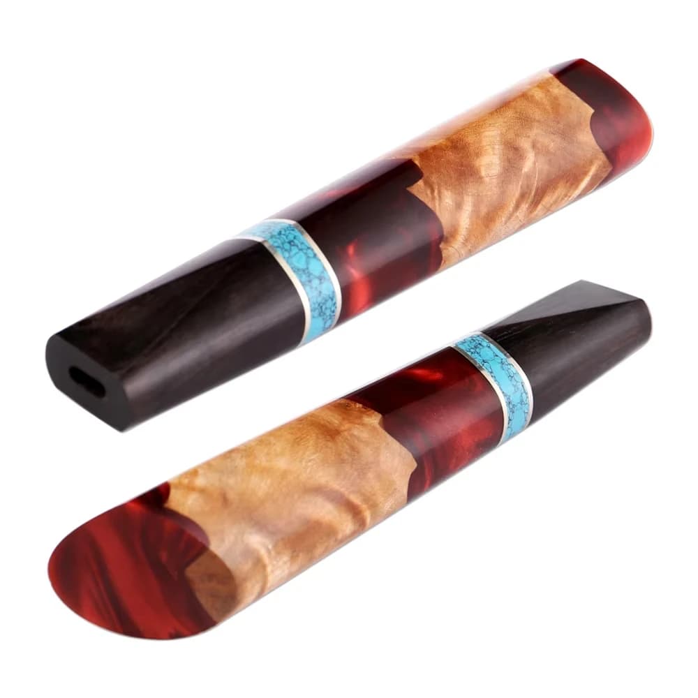 XITUO Luxury Damascus Steel Kitchen Knife Handle - Stable Wood and Red Resin Premium Handle DIY Knife Making Accessories