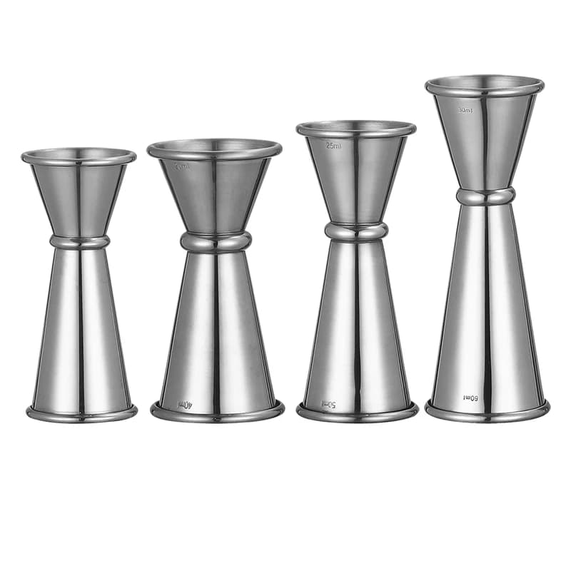 Jigger per Cocktail in Acciaio Inox di Varie Dimensioni, Misurini per Cocktail, Accessori da Bar