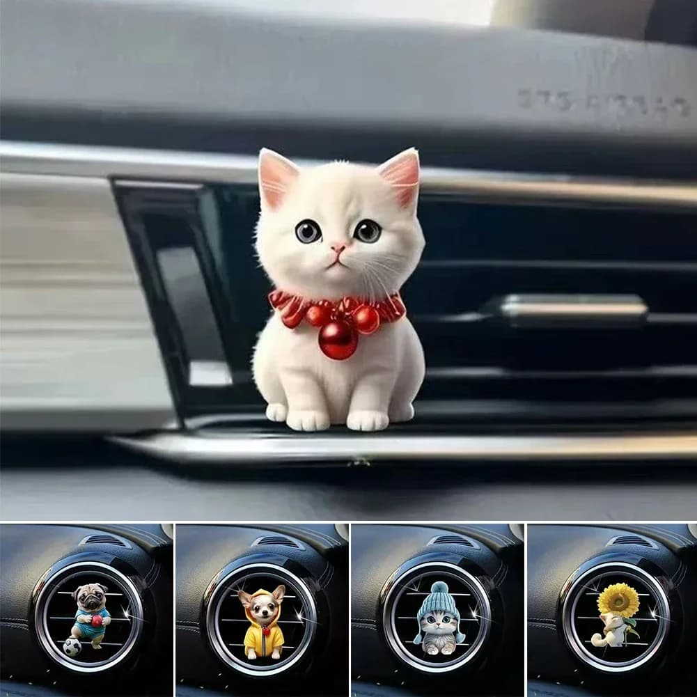Perfume diffuser for Cat Shape Cars or Dogs, Deodorant for Cars with Clips for Air Bags, Aromatherapy Duration