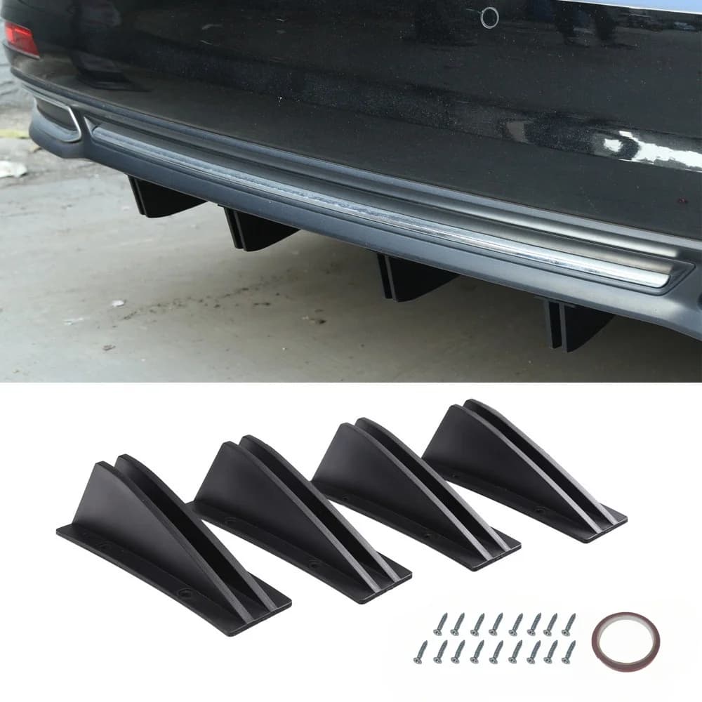 4 pezzi modifica auto spoiler posteriore universale pinna di squalo paraurti telaio spoiler diffusore diviso accessori decorativi per auto