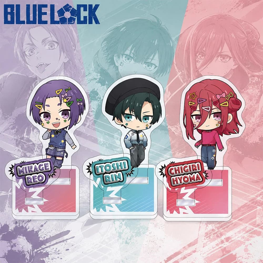 Portachiavi in Acrilico Blue Lock Reo Mikage Nagi Seishiro 10cm, Figurina Anime, Decorazione da Scrivania, Regalo da Collezione