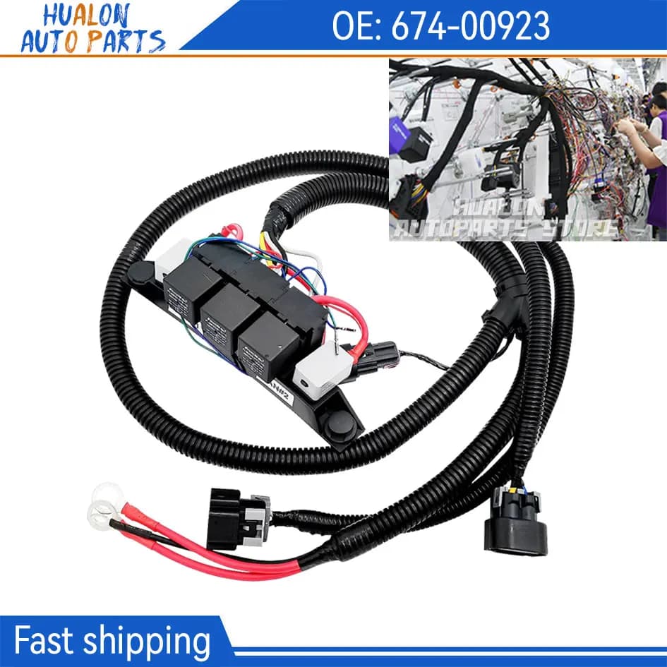 674-00923 JCTFN22 cablaggio elettrico a doppia ventola di controllo adatto per Chevy Silverado Tahoe GMC Sierra Yukon sostituisce 67400923