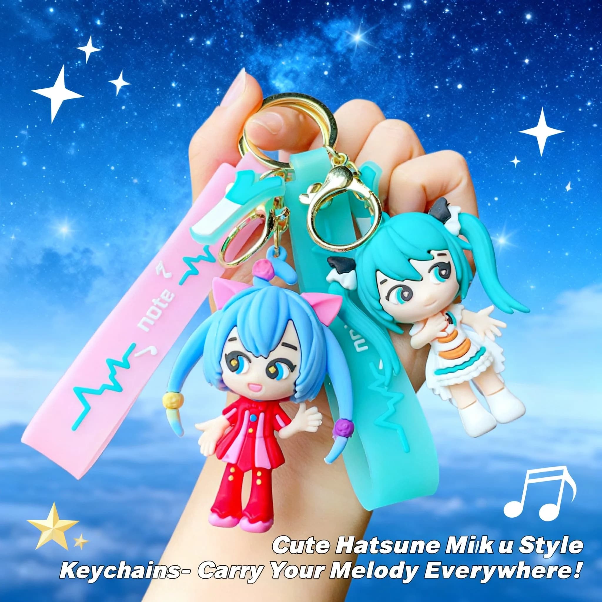 Portachiavi Anime Hatsune Miku, Simpatico Portachiavi a Forma di Personaggio Cartoon, Ciondolo per Borsa, Accessorio per Auto, Regalo per Fan e Cosplay