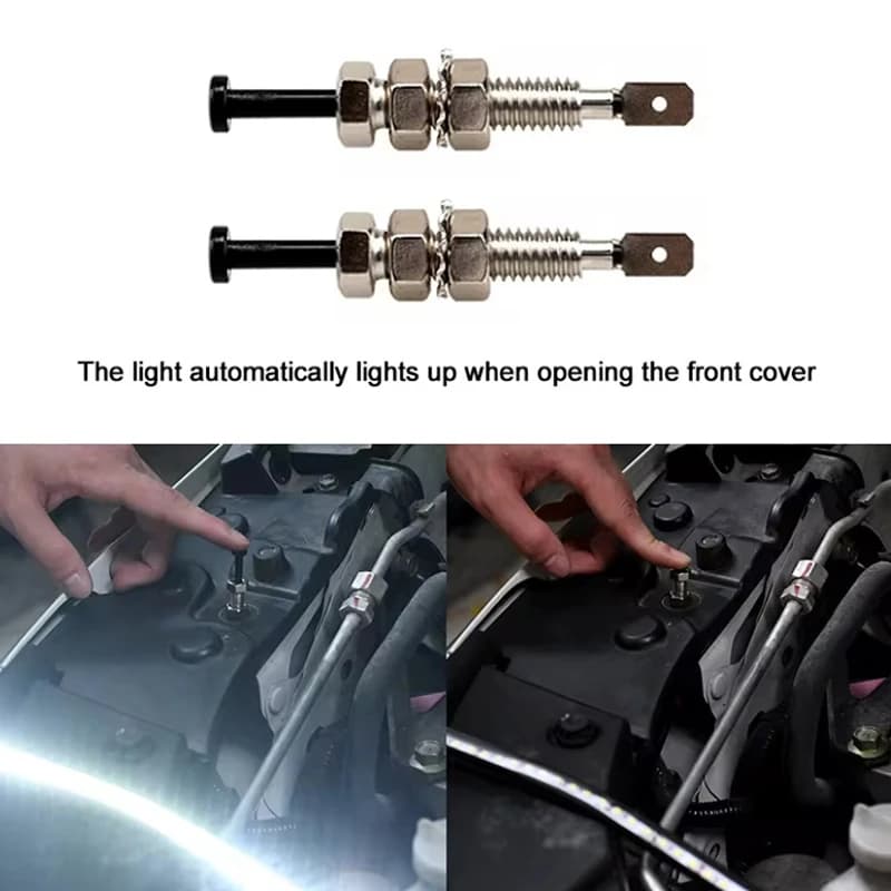 2pcs Hood Door Pin Switch Adjustable Alarm Light Hood Screw Universal Car Alarm Security Adjustable Auto Truck