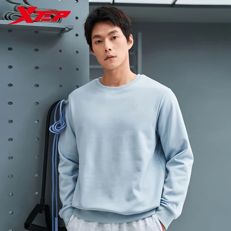 Xtep Pullover Maglione per uomo Girocollo invernale Mantieni caldo Felpa Comodo allenamento allentato Top alla moda 876429930132