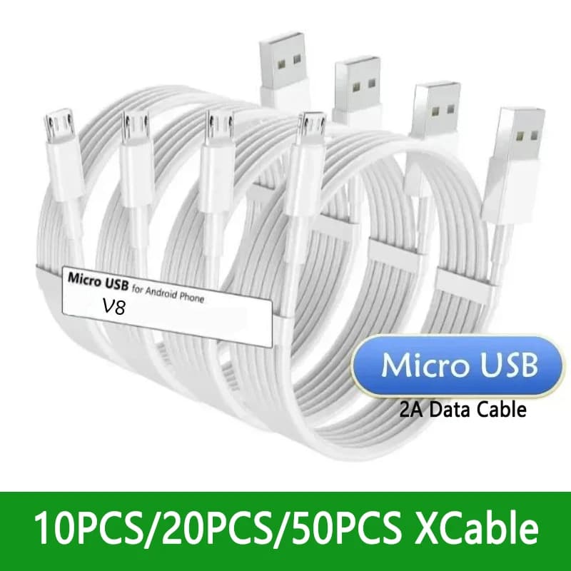 10-50PCS Micro V8 5Pin USB Cavo dati di ricarica rapida per Samsung S6 S7 edge note Xiaomi Huawei Htc Lg Telefono Android Cavo rapido 2m
