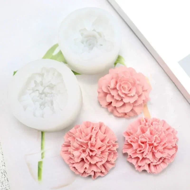 3D Flower Carnations Silicone Mould 3D Car Decorations Flower Mould Mould for Home Flavoring Handmade Flavoury Stone Mould