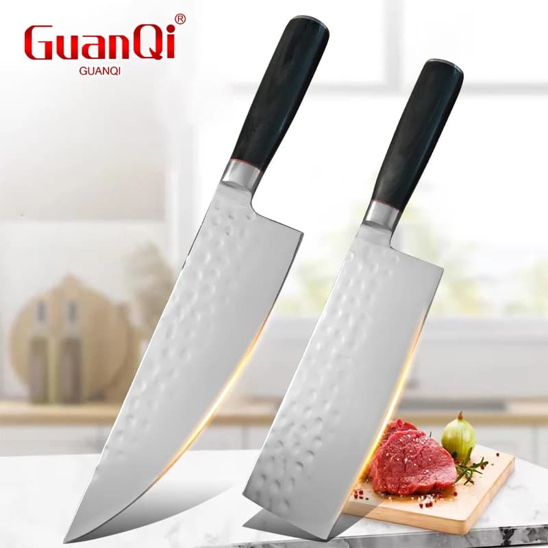 Coltello da Chef per Macellaio, Coltello per Affettare Carne, Coltello per Sfilettare Pesce, Coltello Multiuso, Coltello da Cucina in Acciaio Inossidabile, Mannaia, Utensili da Cucina per Carne