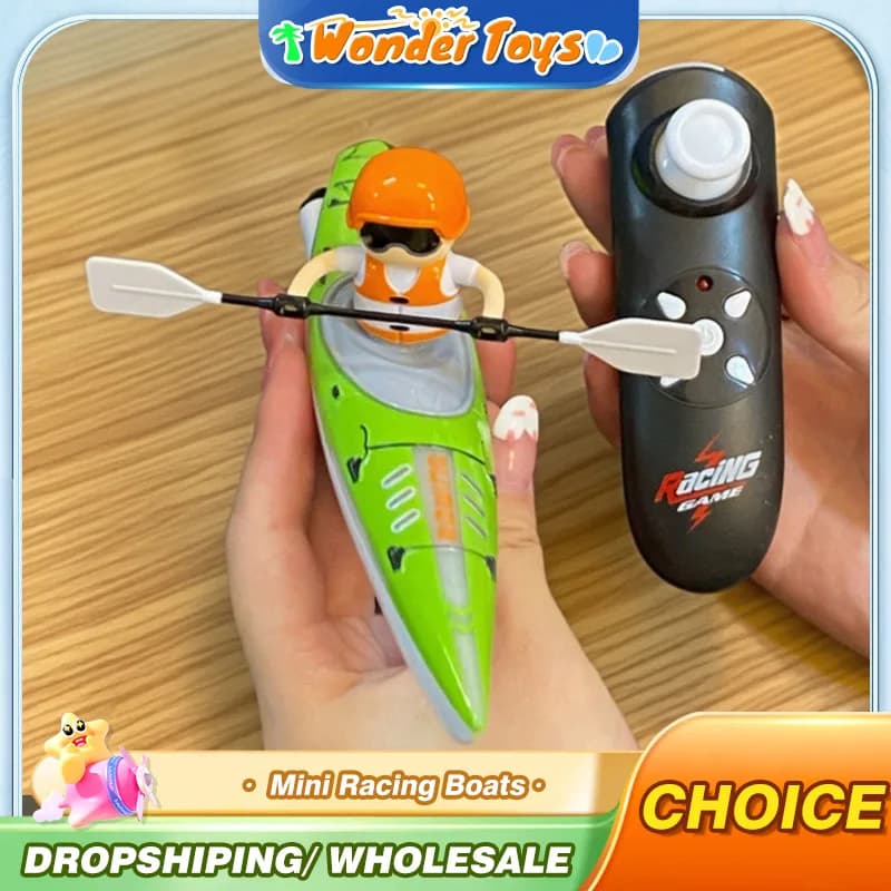 Barca RC Motoscafo Mini Barche da corsa Nave telecomandata Paddling Kayak Gara Giochi d'acqua all'aperto per piscina Giocattoli elettrici per bambini