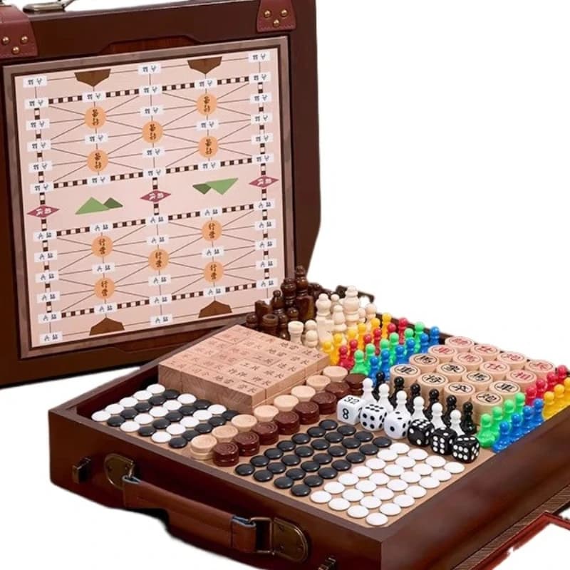 Scacchiera multifunzione puzzle, set di scacchi volanti e dama tutto in uno