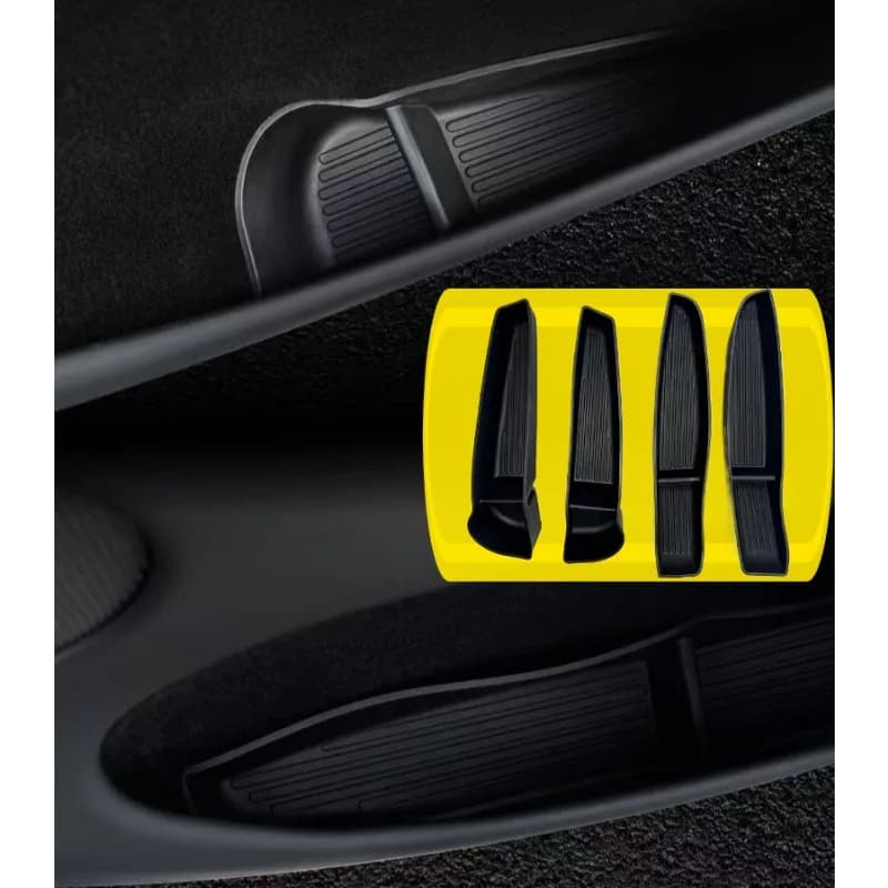 Set di 4 Pezzi per Tesla Model Y Juniper 2025, Scatola Portaoggetti Laterale per Auto, Organizzatore per Maniglia Porta Anteriore e Posteriore in TPE, Accessori Auto