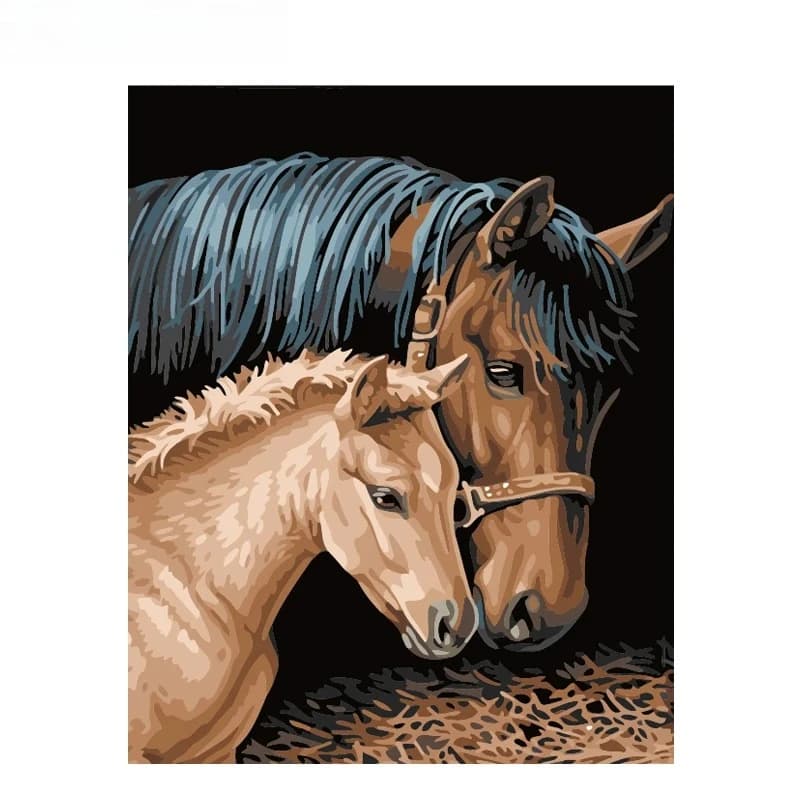 1pc frameless DIY Painting By Numbers Horse Animals Kit Paint By Numbers Acrylic Paint On Canvas For Home Decoration