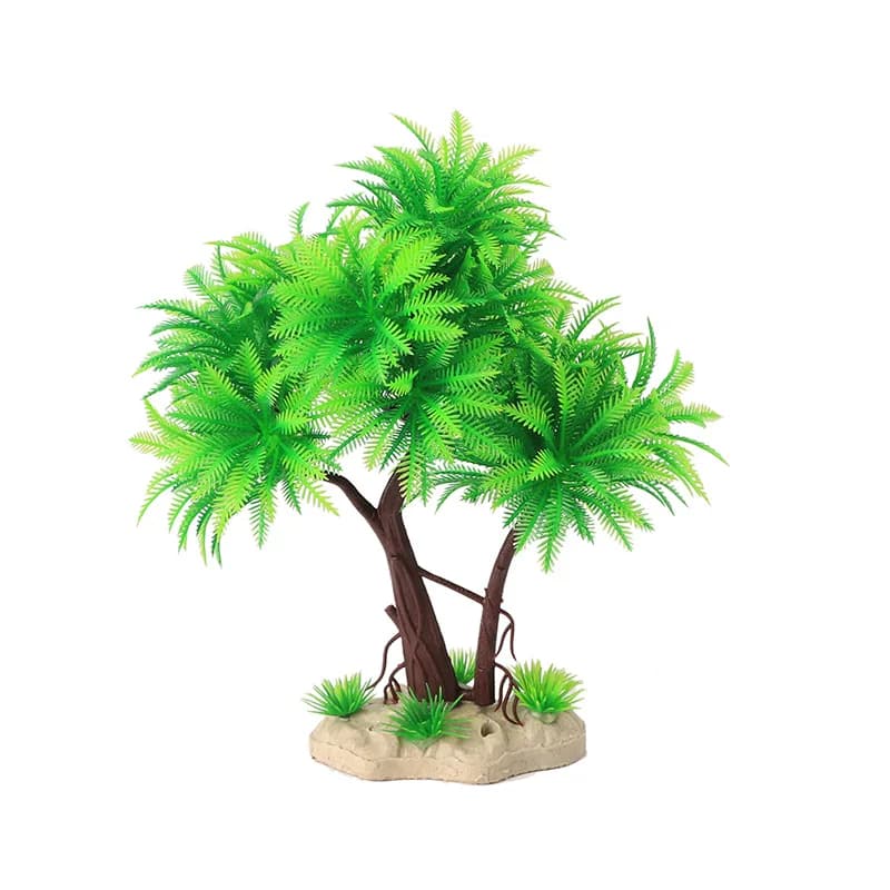 Artificial Plants for Aquarium 17cm / 19cm, Plastic Bearings for Coconut Palm, Aquatic Plants for Aquarium, Aquarium Accessories