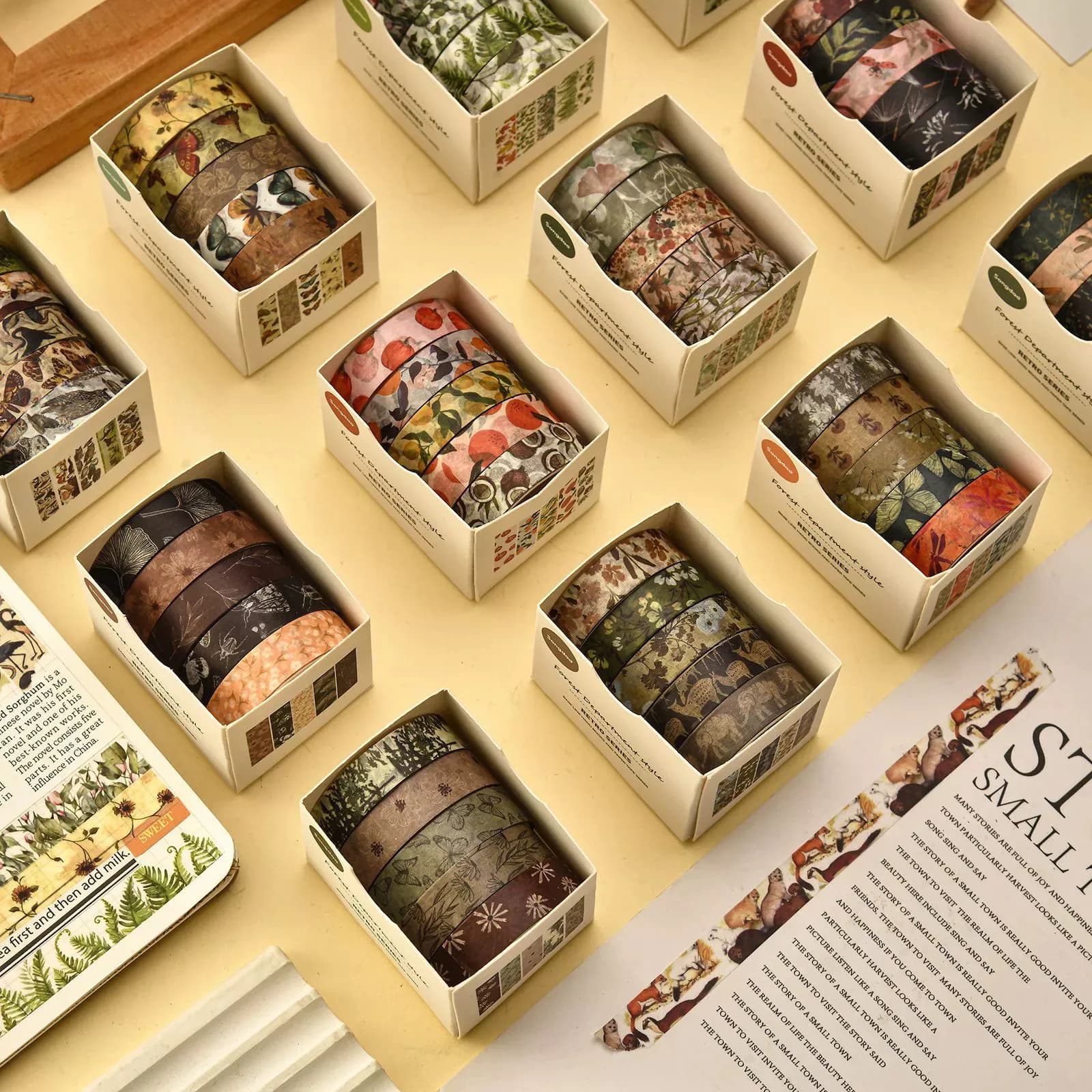 5 Rolls Spring Floral Washi Tapes Colorful Flowers Watercolor Plants Masking Tape Scrapbooking Adhesive DIY Journals Craft