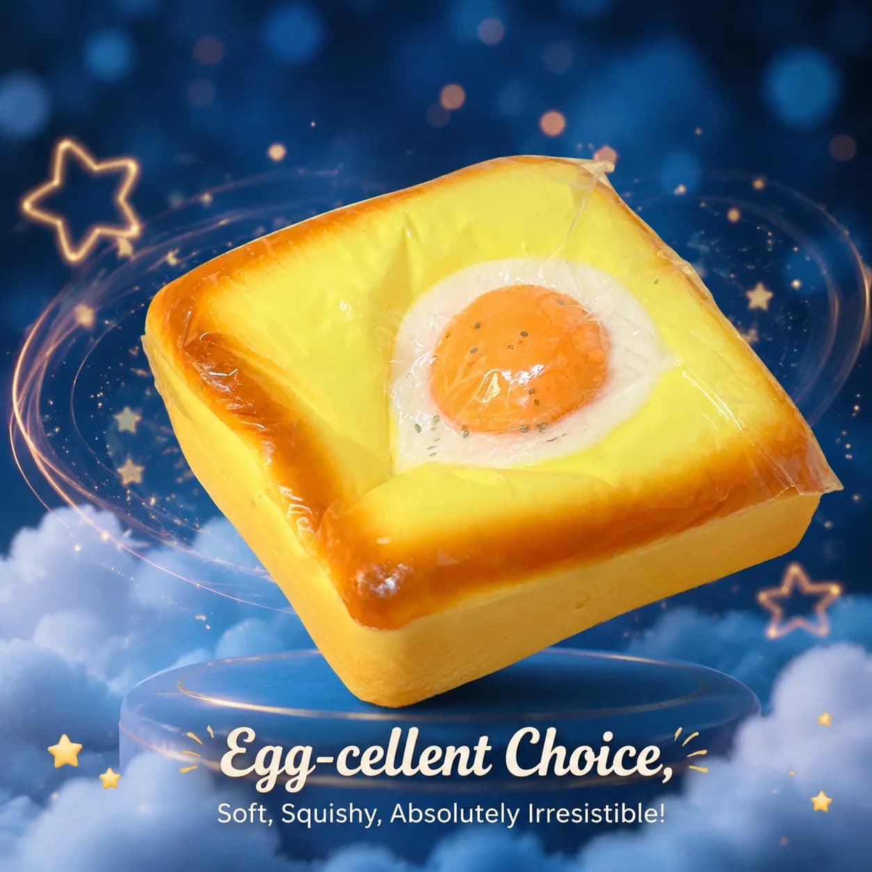 Fried Egg Toast Squishy Toy Slow Rising Squeeze Bread Stress Relief Hand Fidget Toy Kids Adults
