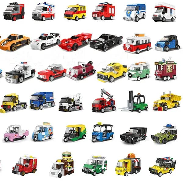 Fai da te auto da corsa Bus ingegneria veicolo ambulanza tirare indietro modello Building Blocks giocattoli in mattoni bambini ragazzi compatibili con Lego