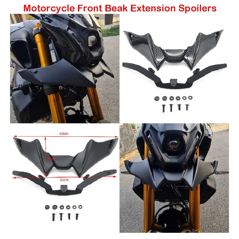 Adatto per Yamaha MT09 V3 SP MT-09 ABS 2021 2022 2023, Estensione Spoiler Anteriore per Moto, Piastra Aerodinamica a Cono