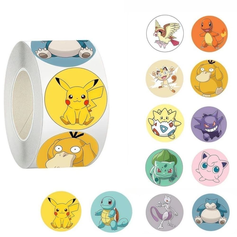 500 Pz/Rhotolo Cute Pokemon Pikachu Cartoon Souls Catering Stickers DIY decoration PVC Decalcomanie Computer Wallet Graffiti Stiker Recompensation Gift Toy
