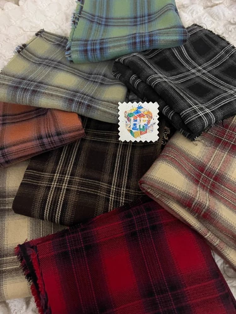 Brushed shirt Scottish fabric dyed soft wire to the meter for clothes Trousers Hat bag Sewing DIY Cover Cloth Transparent Black