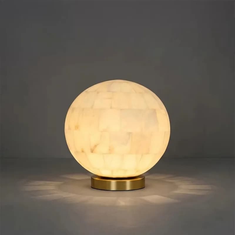 LED desk lamp brass snowflake stone luxury Italian minimalist style bedside living room desk hotel engineering spherical globe