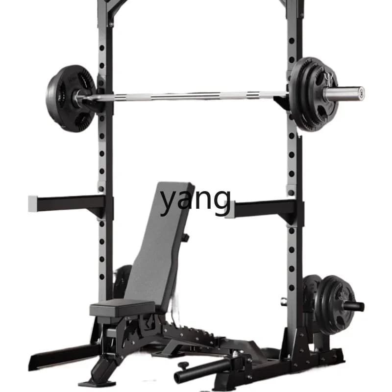 Rack per squat LZR, attrezzatura fitness domestica con bilanciere integrato e barra orizzontale per trazioni.