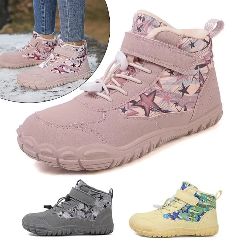 Stivali da Neve Impermeabili per Bambini 2026 Nuovi con Punta Larga, Scarpe Invernali Calde Foderate in Pelliccia per Ragazzi e Ragazze, Sneakers per Esterni per Climi Freddi