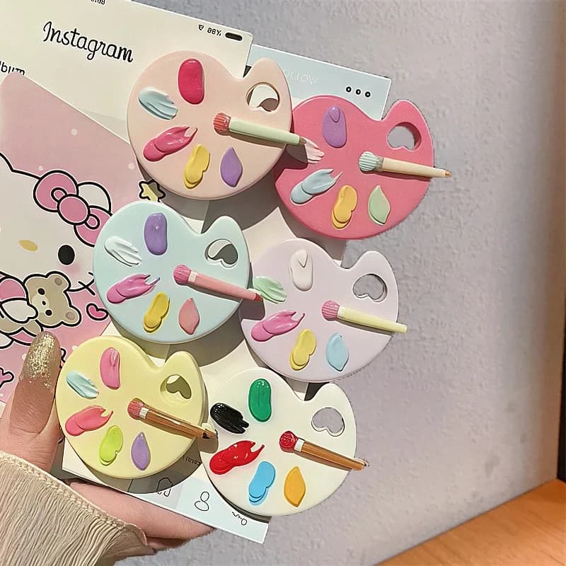 Palette Hair Clip Cute Simulated Drawing Board Duckbill Clip Sweet Girl Mini Spring Summer Versatile Hair Accessory