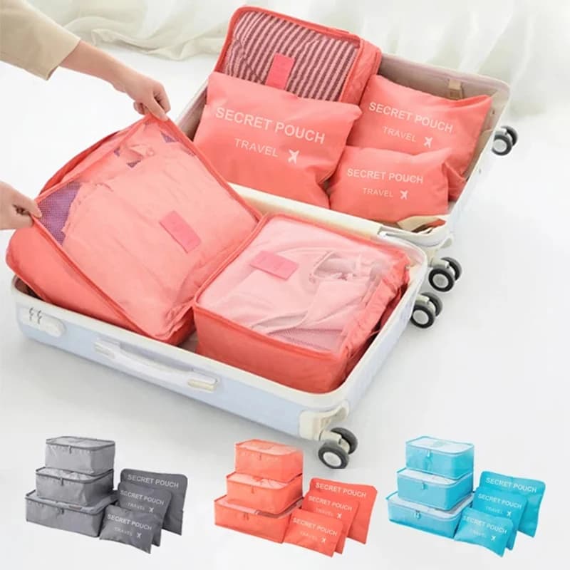 6 pezzi borsa da viaggio borsa da viaggio di grande capacità bagagli vestiti ordinamento organizer set valigia custodia scarpe borsa cubo da imballaggio