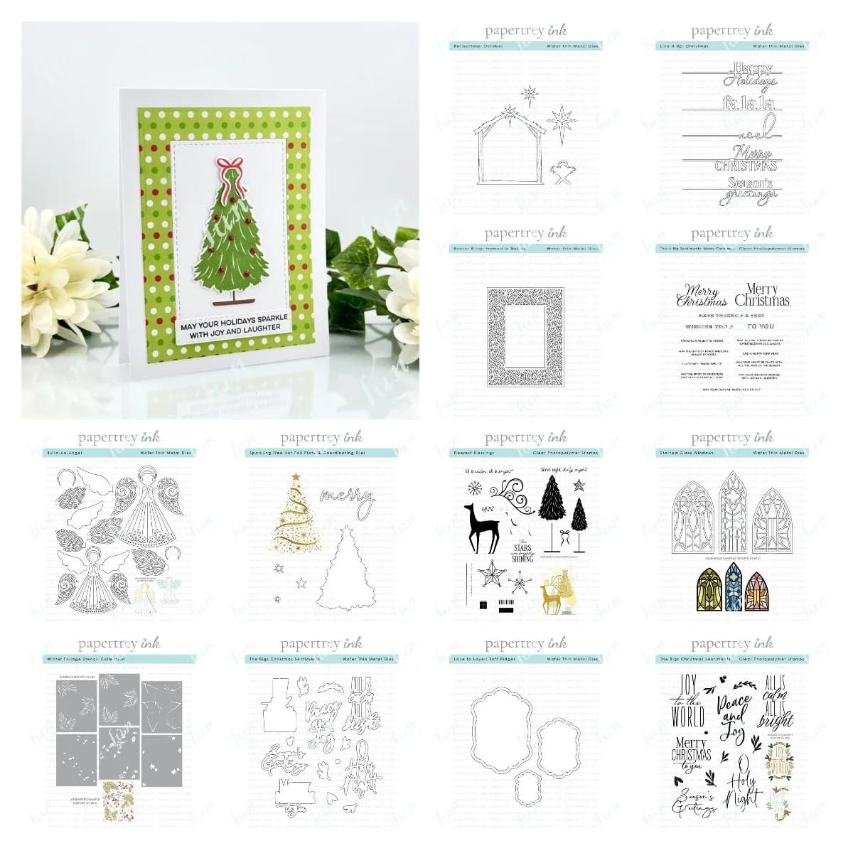 Ottobre Mini Set di francobolli Benedizioni natalizie Sentimenti Timbri trasparenti e fustelle Piastre a caldo Stencil per scrapbooking artigianale