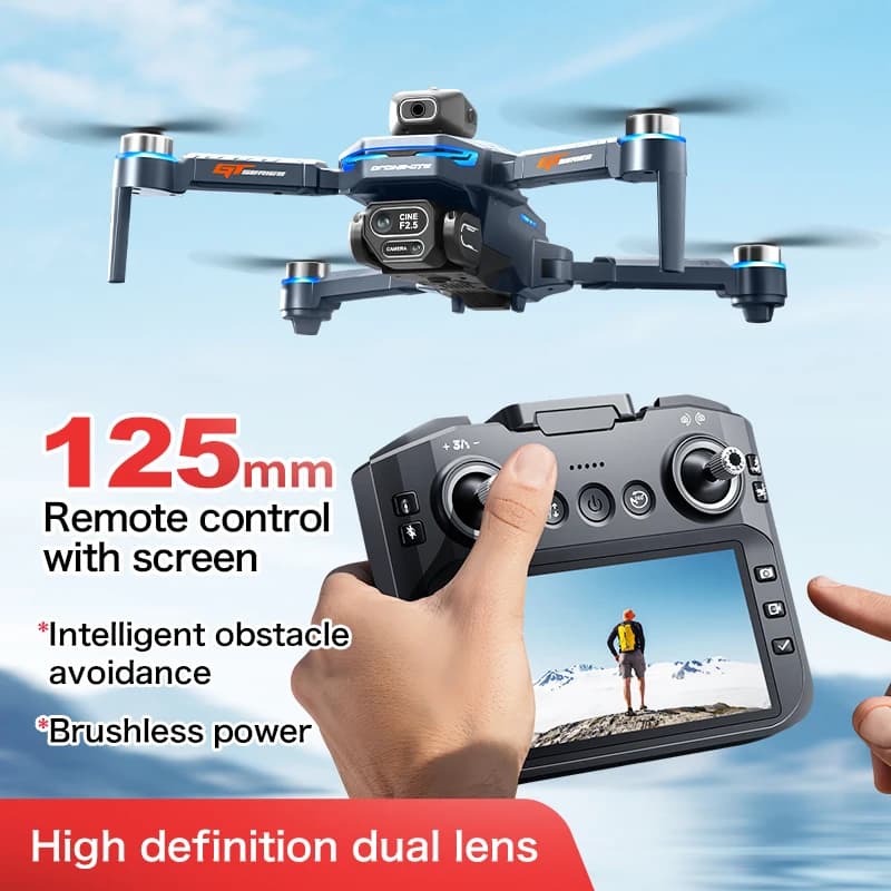 Nuovo Drone GT8 in Offerta, Professionale 4K HD con Doppia Fotocamera, Motore Brushless 8K, WIFI 5G FPV, Quadricottero RC Pieghevole, Elicottero 2026