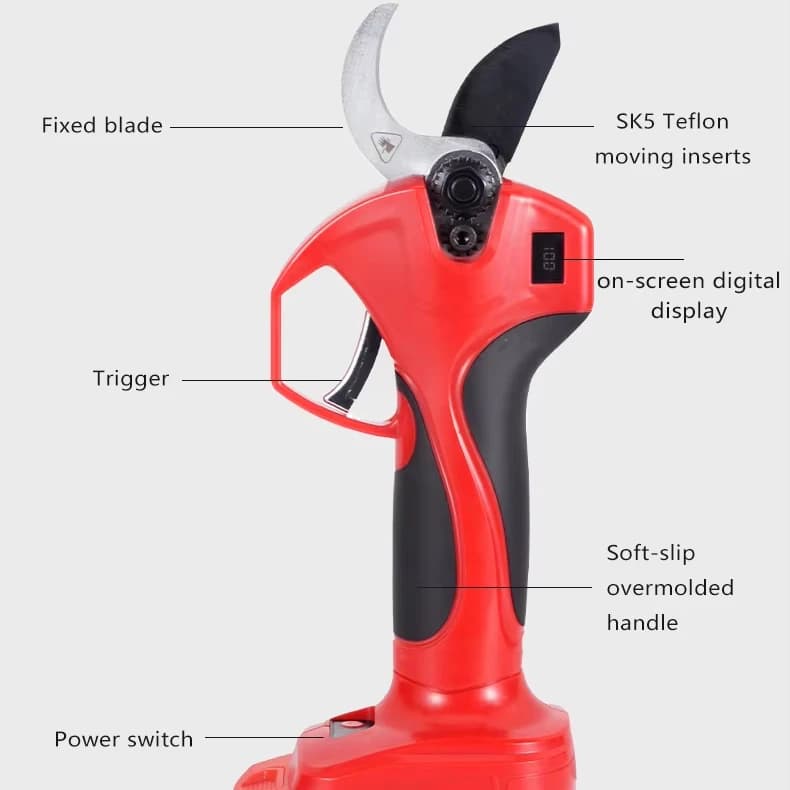 600 W high power brushless battery power, 33 mm cut, digital display, portable electric garden/grain shears