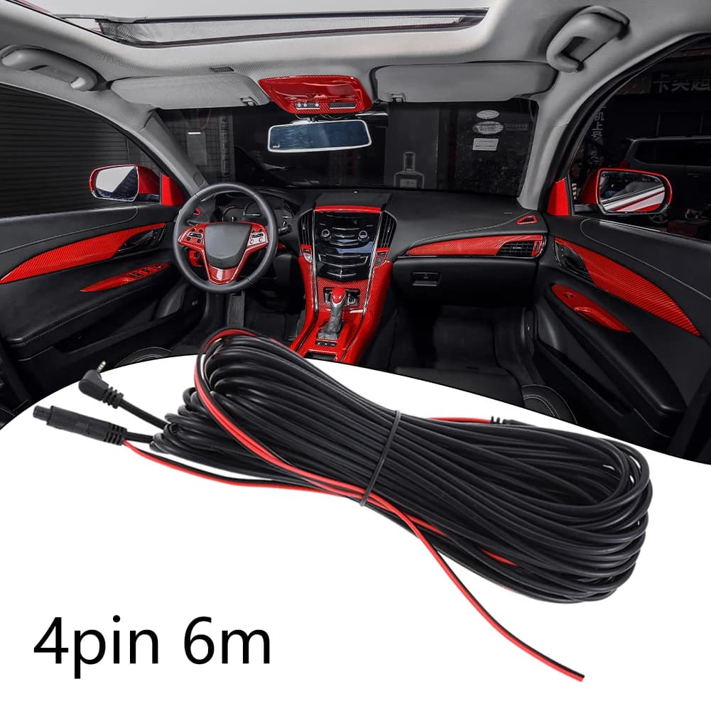 Cable for dashboard Extension cable Rear view line AV cable with 4 pin Car camera DC12V Car electronic accessories Extension cable for King