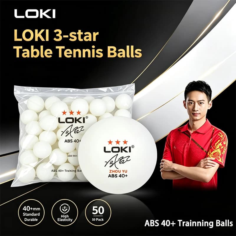 LOKI 3 Stars Table Tennis Balls With Seam 40+mm New ABS Plastic Material Professional Ping Pong Balls for Club Training Durable