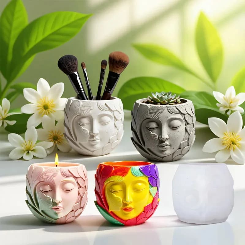 Stampo per colata in resina con motivo a foglie, stampo decorativo per gesso, per decorazioni domestiche, creazione di candele e aromaterapia