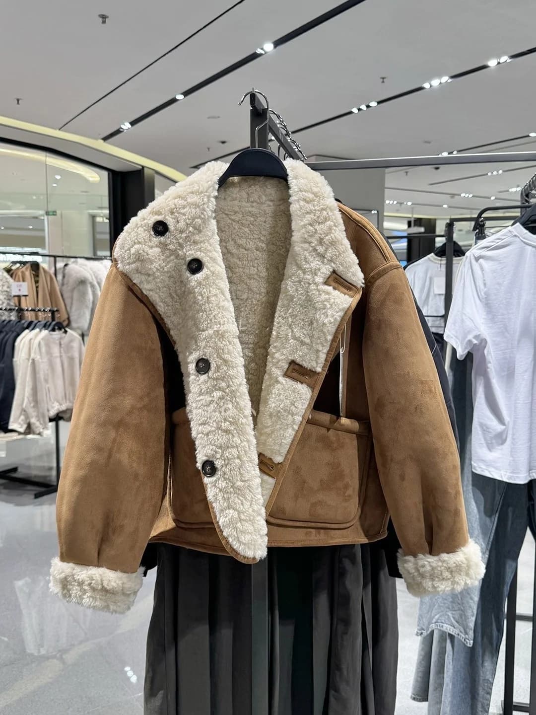 Casual Loose Women's Fashionable Autumn Winter Double-Sided Wear Fleece Jacket Short Outerwear Comfortable Breathable Coat