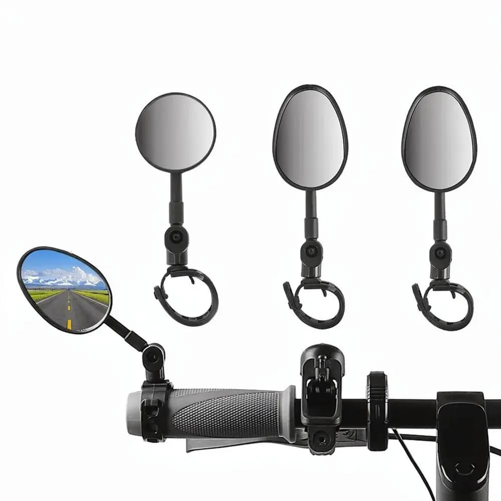 Universal Bike Rearview Mirror 360 Degree Rotation Wide Angle Convex Lens For Electric Scooter Cycling Safety Part