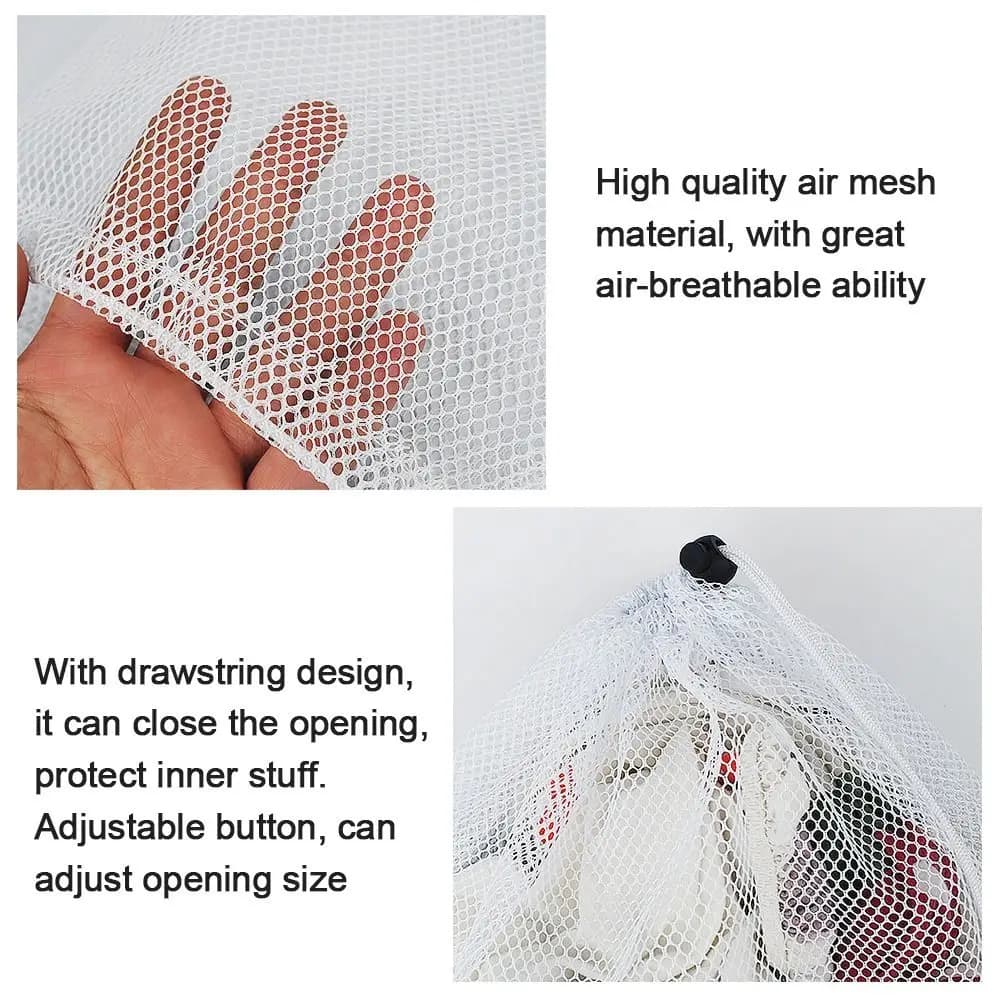 Travel Home Multi Purpose Storage Bag Laundry Bag Mesh Drawstring Bag Stuff Sack