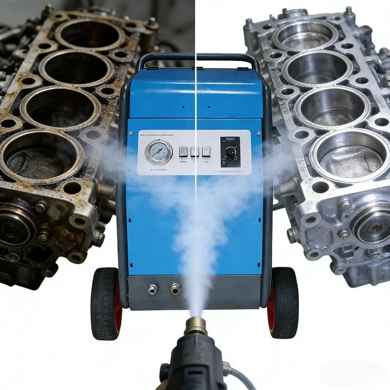 Macchina per Pulizia a Ghiaccio Secco, Pulitore Industriale al Carbonio Senza Residui, Attrezzatura per Pulizia CO2 per Motori Auto, Stampi, Metallo e Costruzioni